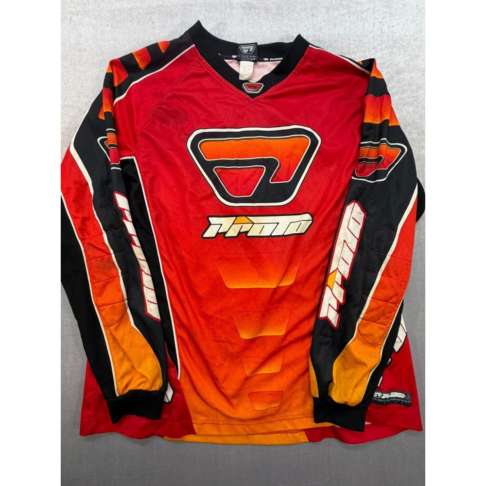 Proto Long Sleeve Paintball Jersey Shirt Red Orange Medium